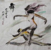 舞者（中国画斗方）